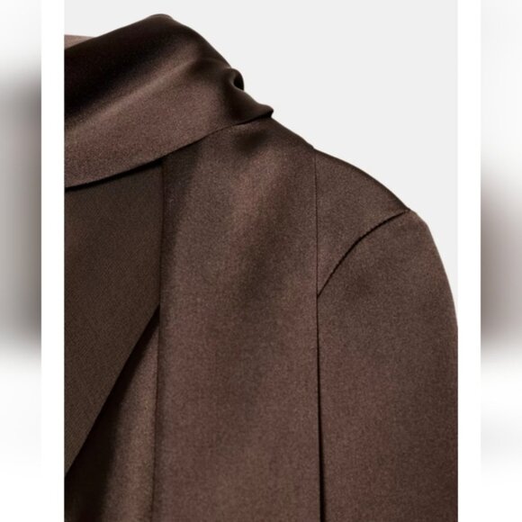 ZARA SATIN EFFECT SCARF DRESS - Picture 7 of 7